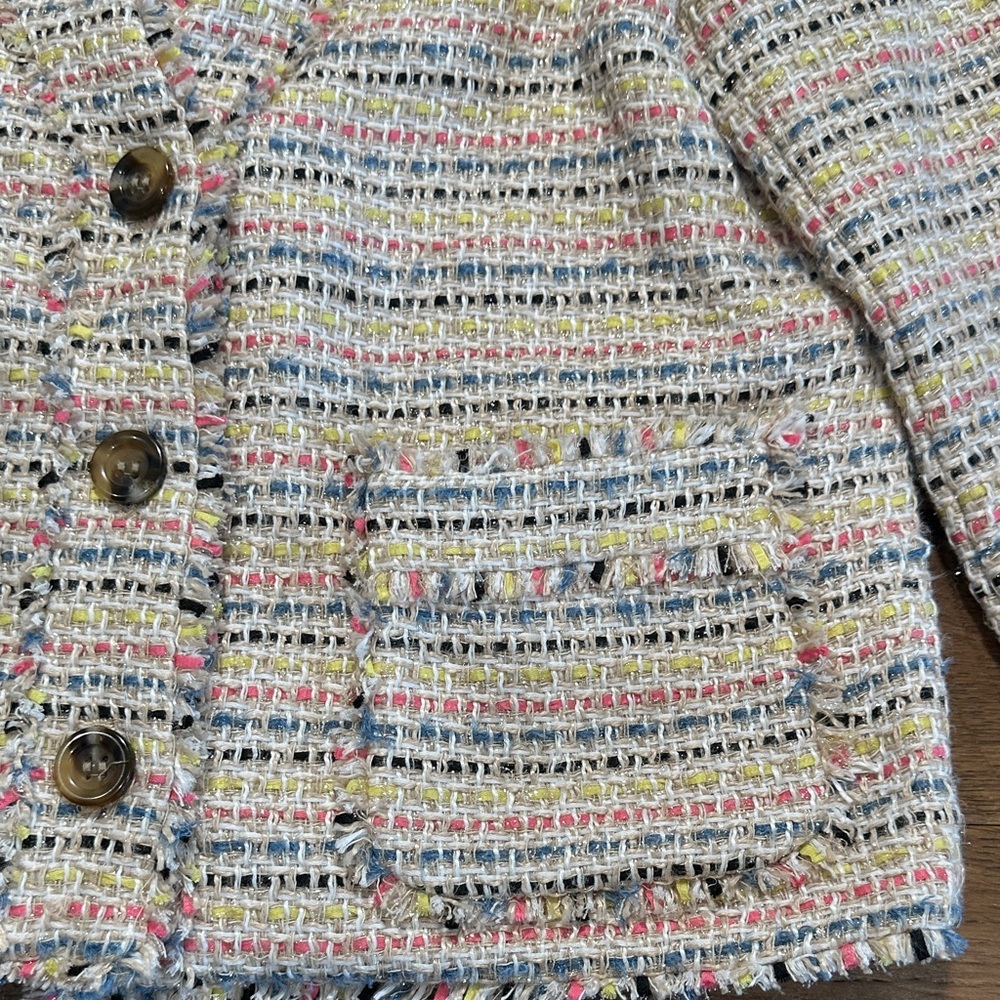 Ann Taylor Cream and Multicolor Tweed Jacket - Picture 5 of 9